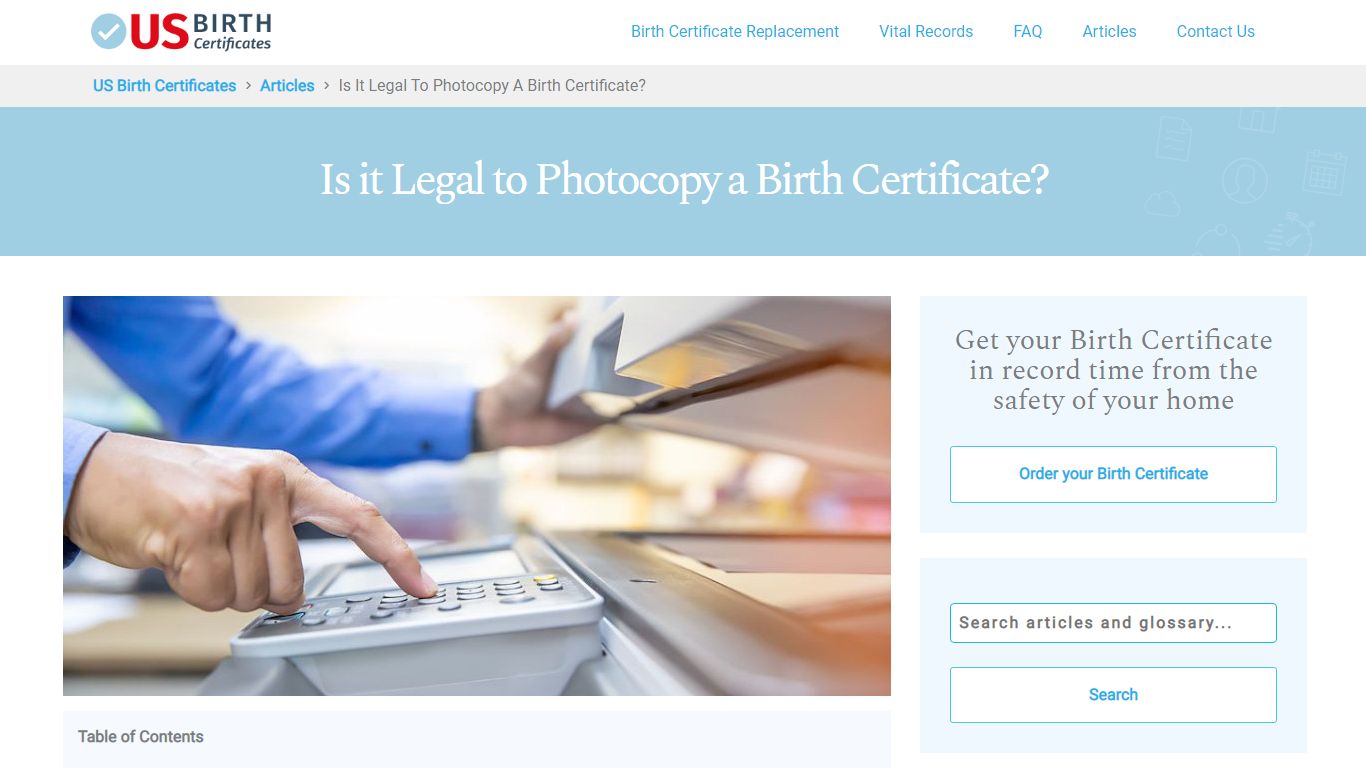 Is It Legal to Photocopy a Birth Certificate - US Birth Certificate
